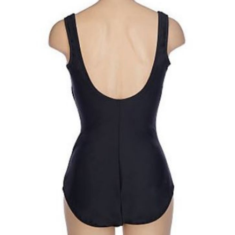 Carol Wior Shirred Front Tank 1-piece Swimsuit - Picture 2 of 3